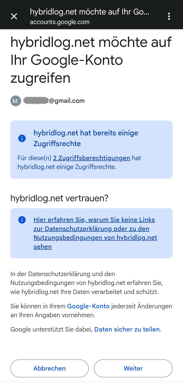 Zugriffsanfrage bestätigen